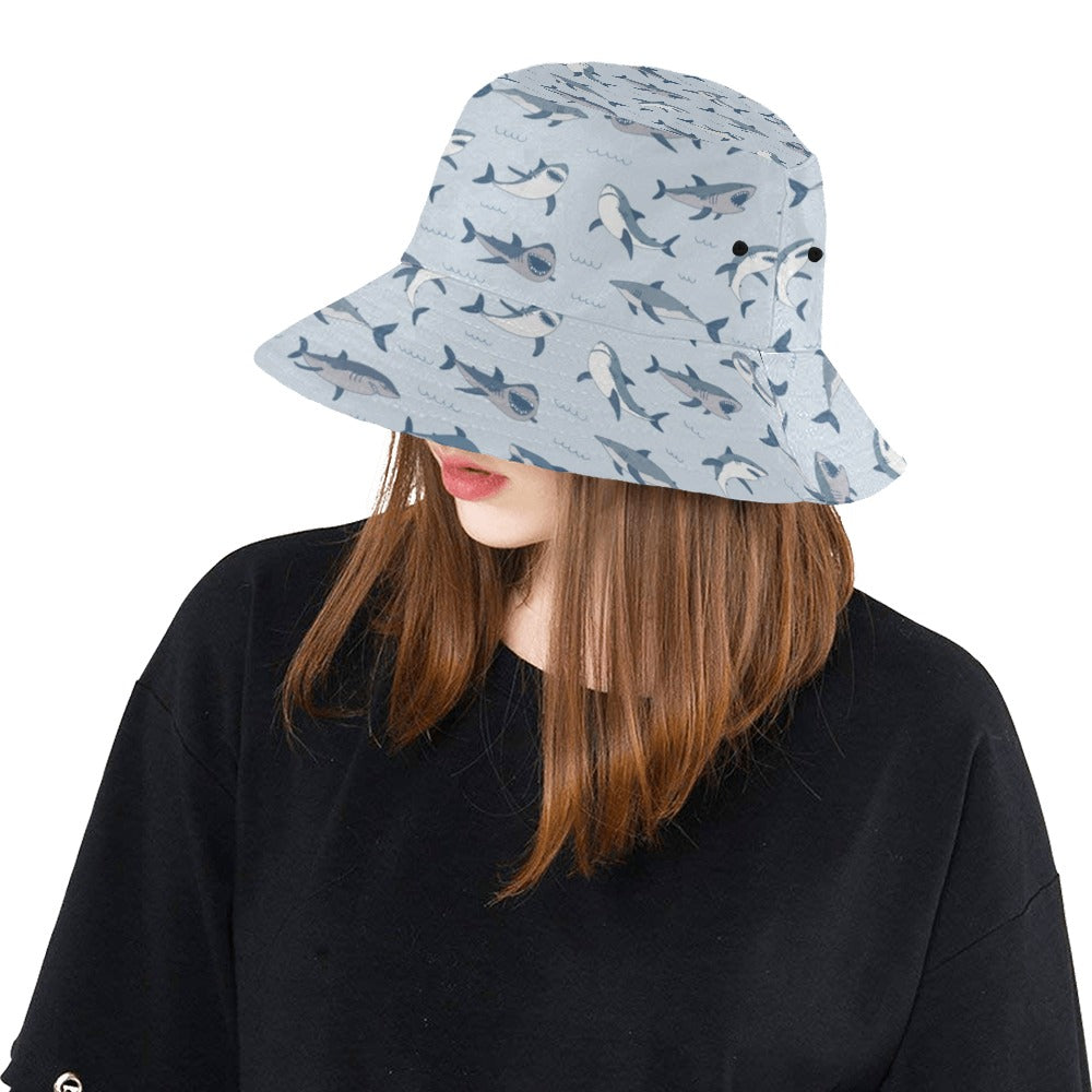 Shark Print Design LKS304 Unisex Bucket Hat