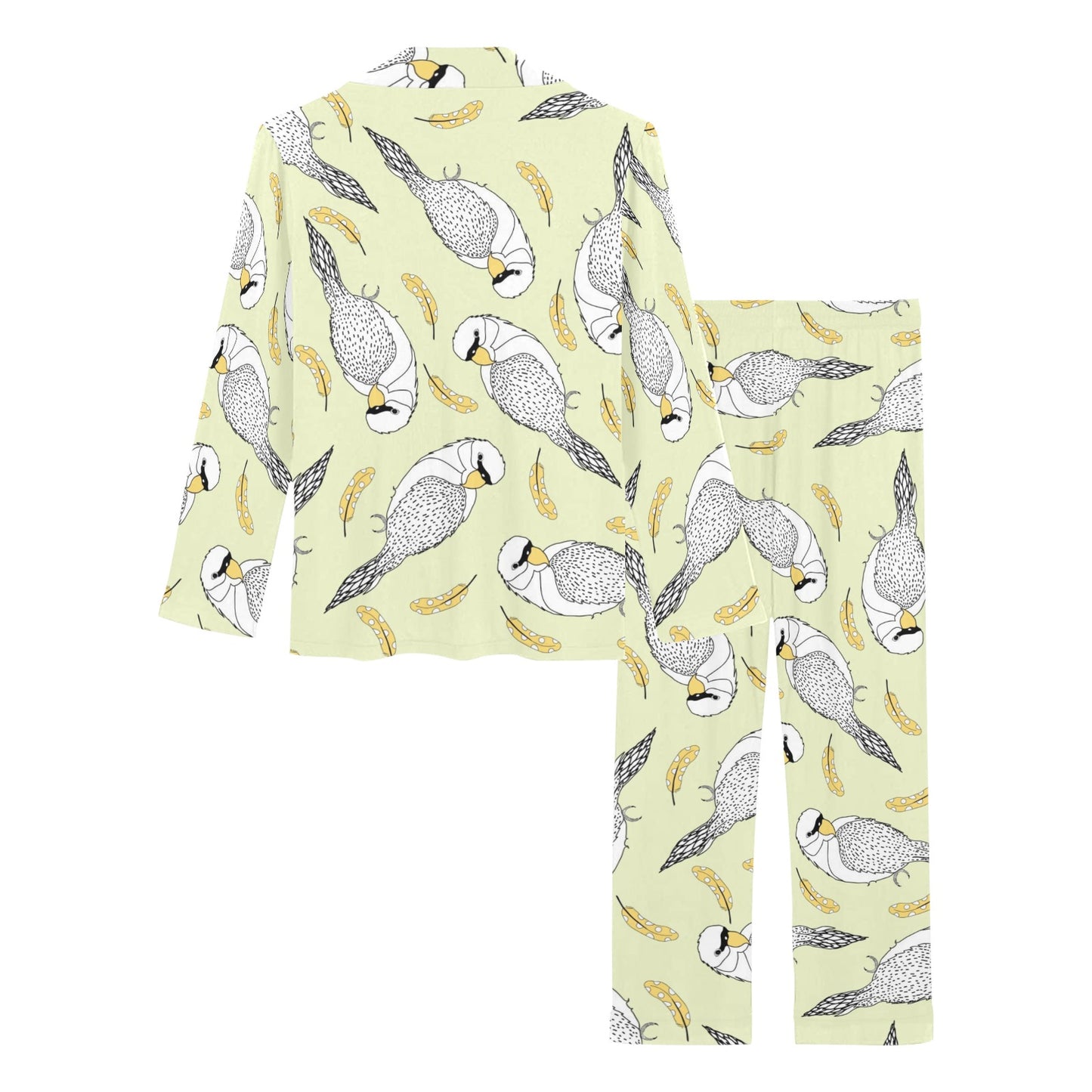 Parakeet Pattern Print Design A03 Women's Long Pajama Set