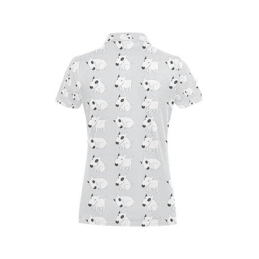 Bull Terrier hand draw Print Pattern Women's Polo Shirt