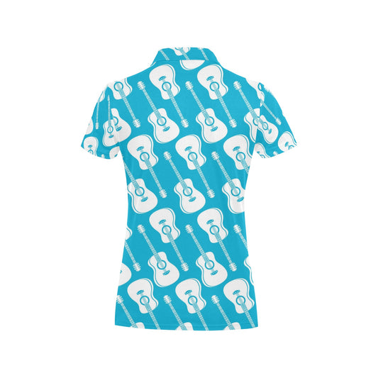 Acoustic Guitar Print Design LKS404 Women's Polo Shirt