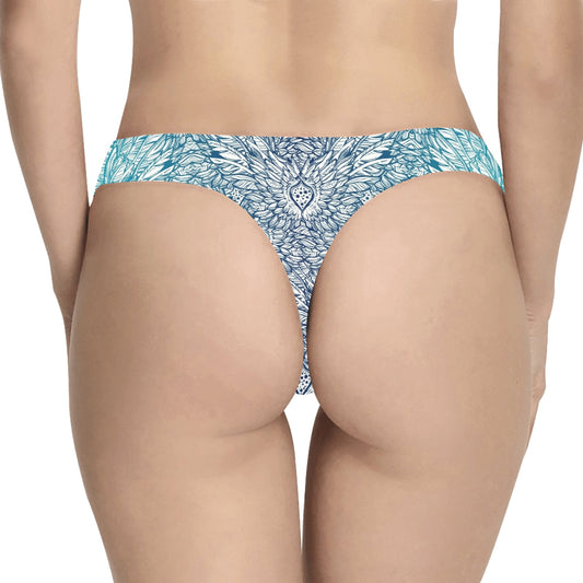 Angel Wings Boho Design Themed Print Women's Thongs