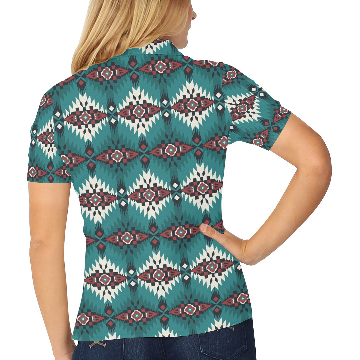 Southwest Pattern Print Design LKS308 Women's Polo Shirt