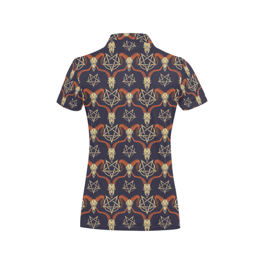 Buffalo Head Print Design LKS403 Women's Polo Shirt