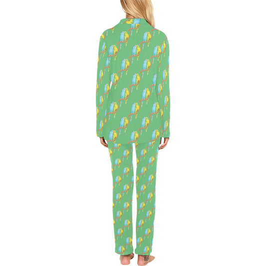 Budgerigar Pattern Print Design 01 Women's Long Pajama Set