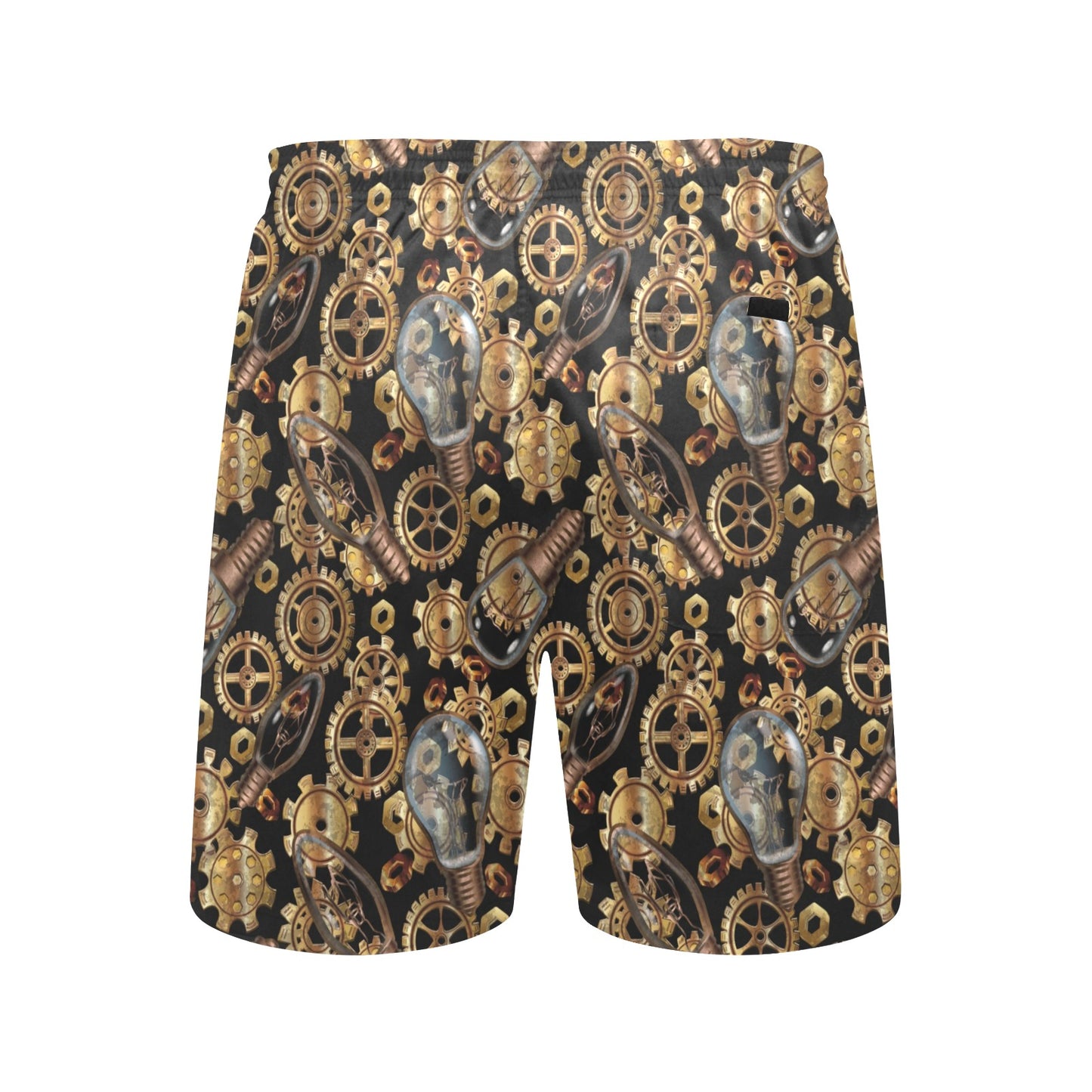 Steampunk Lightbulb Print Design LKS304 Men's Swim Trunks Beach Shorts