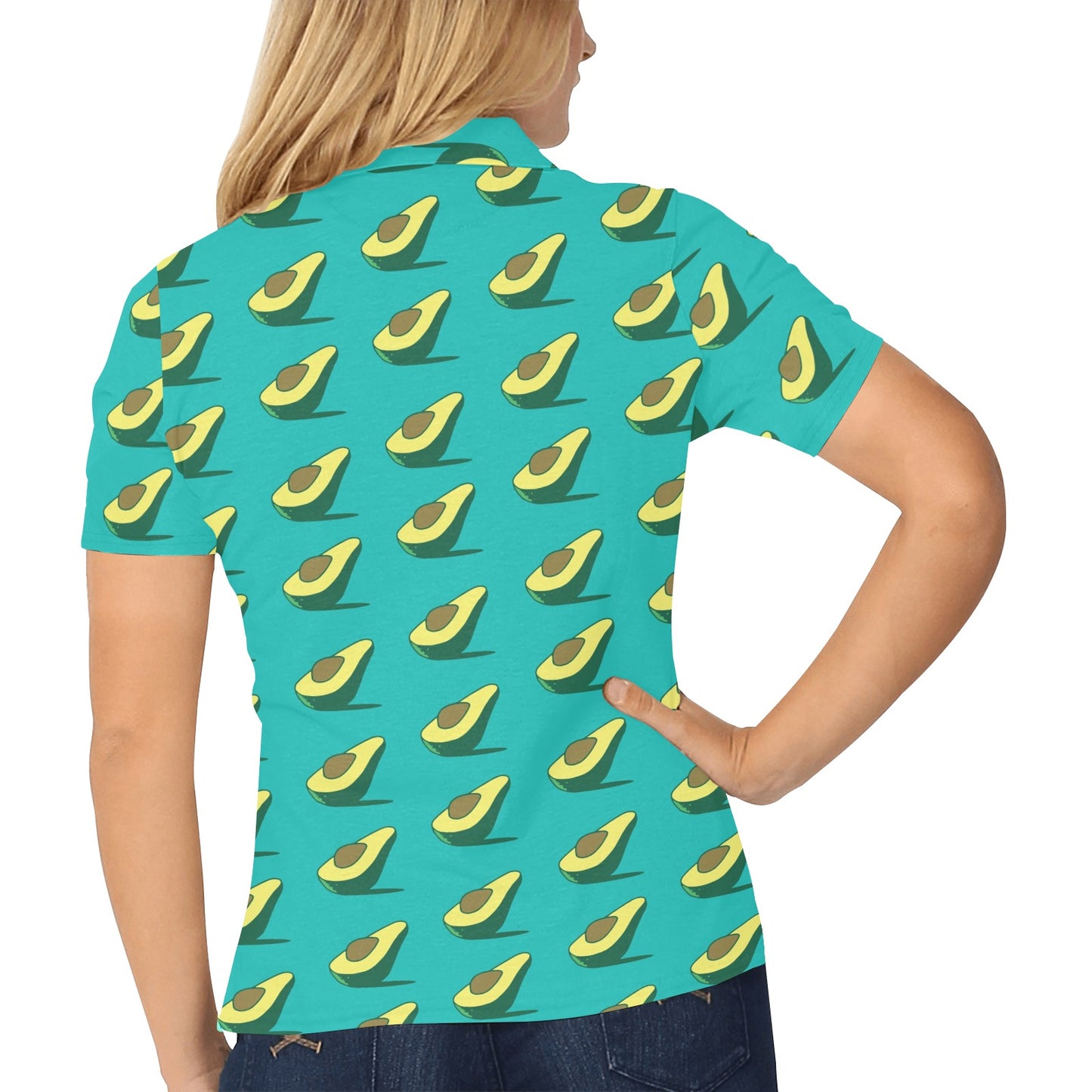 Avocado Pattern Print Design 03 Women's Polo Shirt