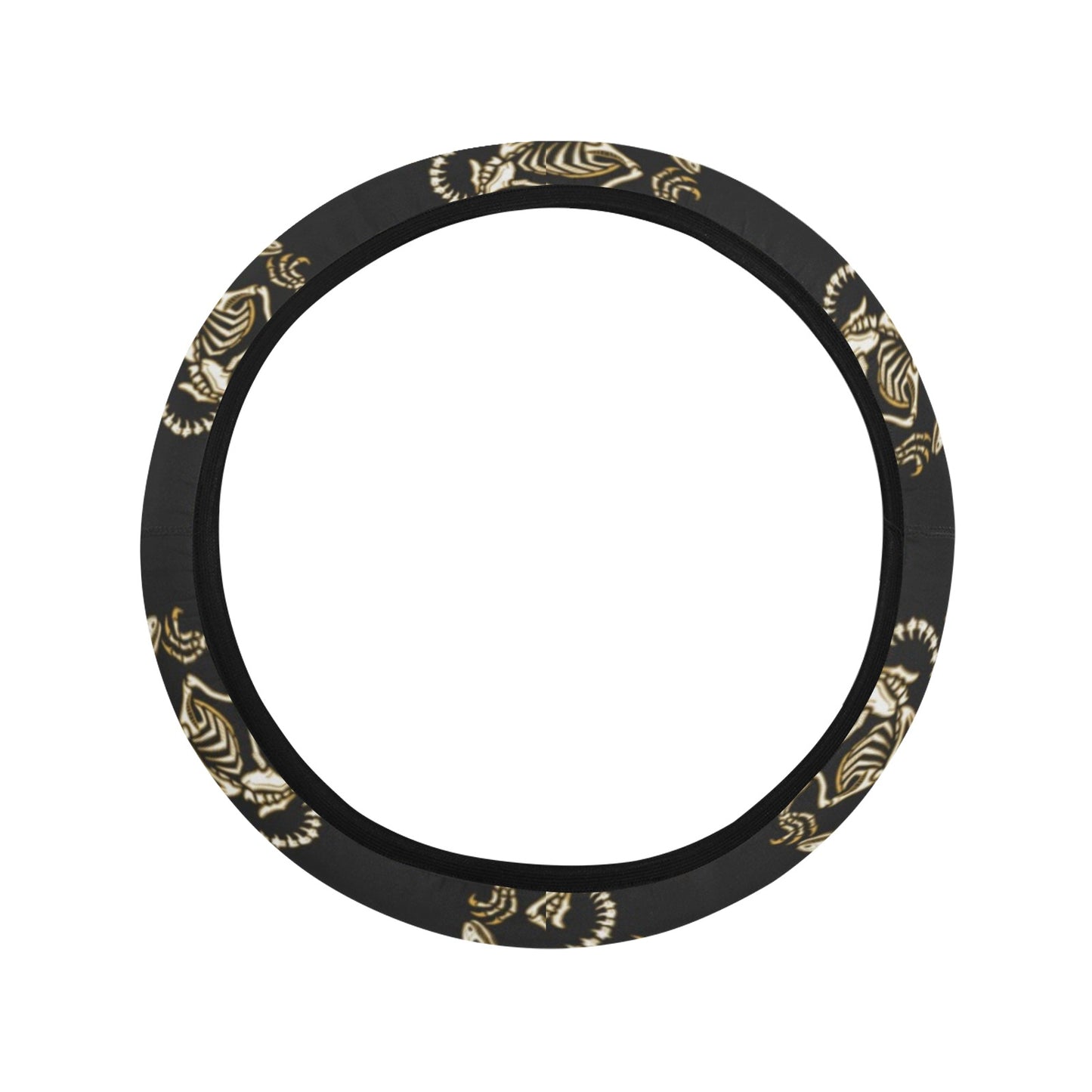 Skeleton Dragon Print Design LKS306 Steering Wheel Cover with Elastic Edge