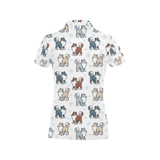 Alaskan Malamute Pattern Print Design 02 Women's Polo Shirt