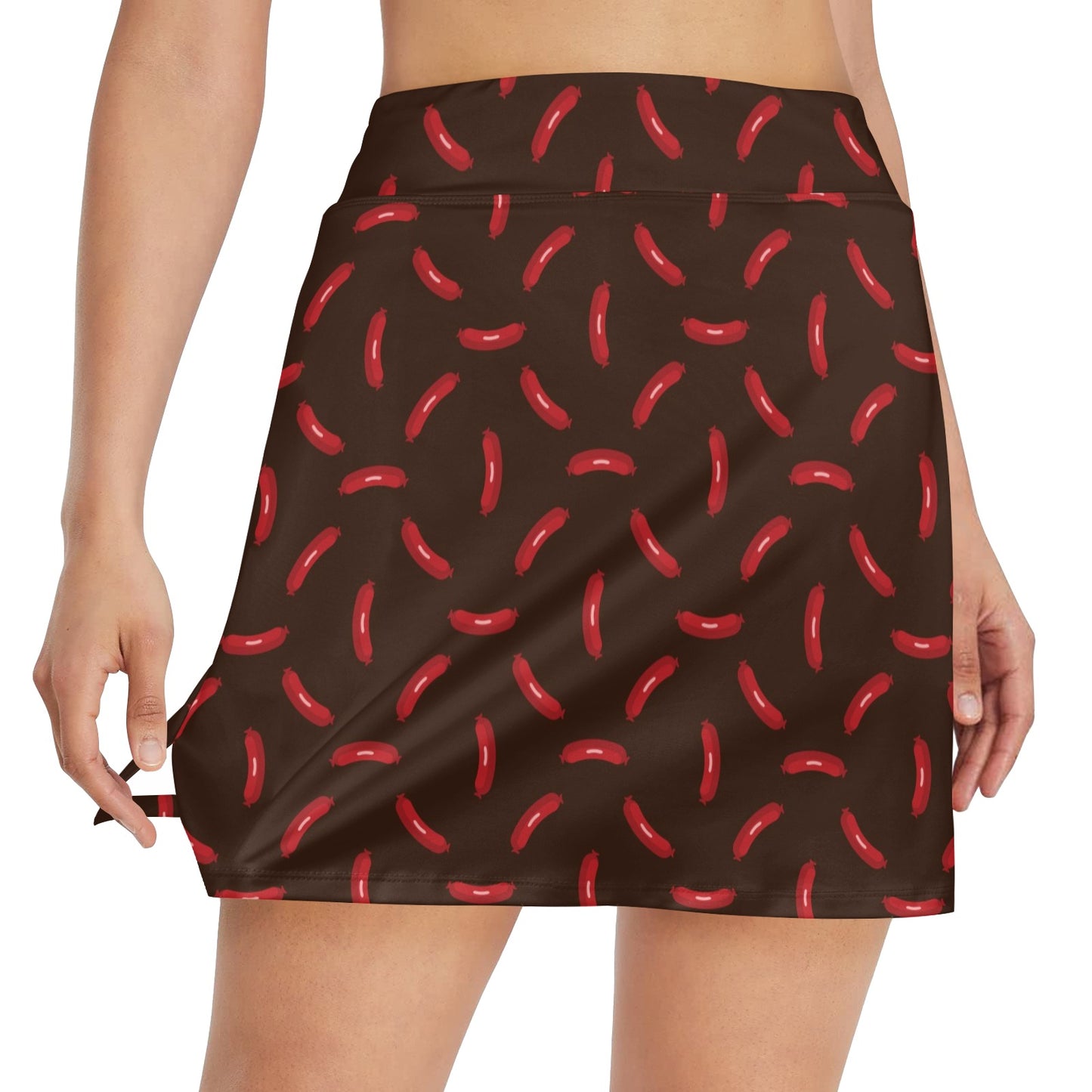 Sausage Print Design LKS302 Women's Golf Skirt with Pocket