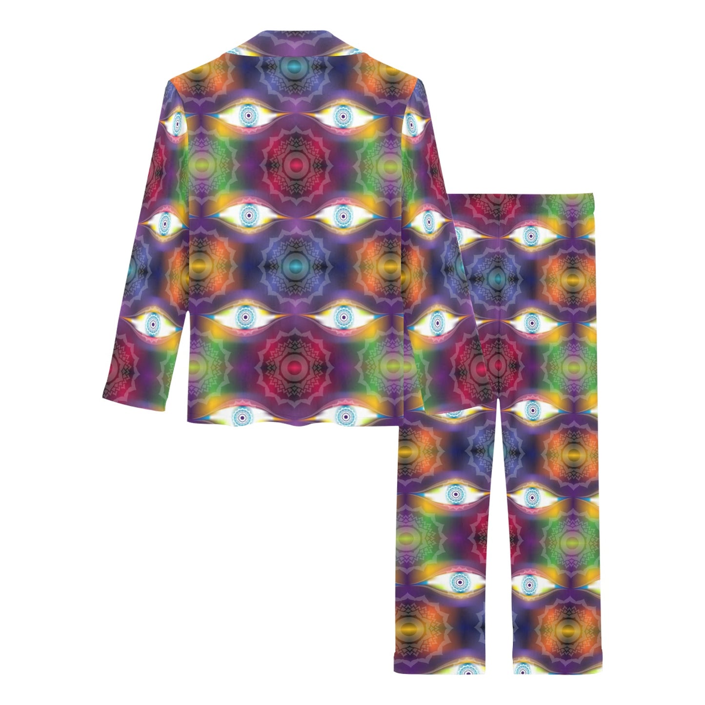 Chakra Eye Print Pattern Women's Long Pajama Set