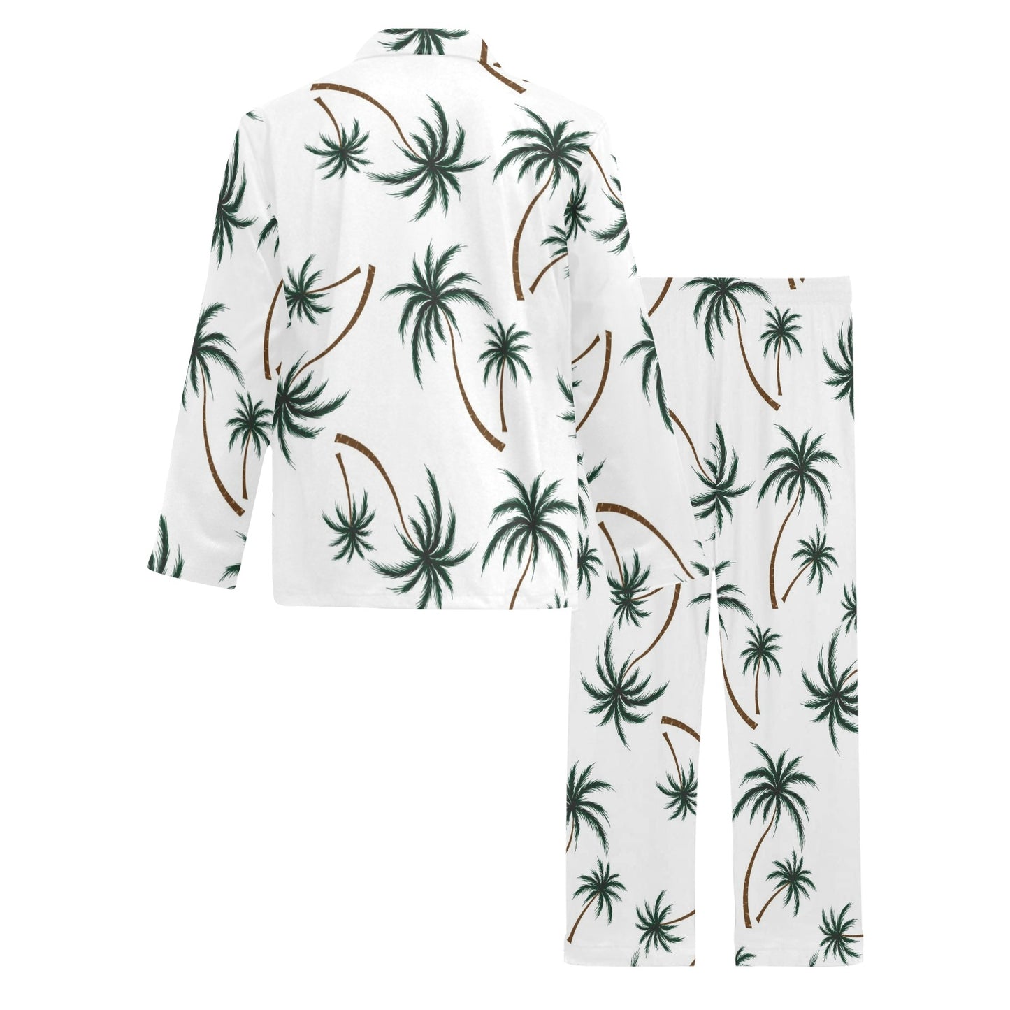 Palm Tree Pattern Print Design PT07 Men's Long Pajama Set