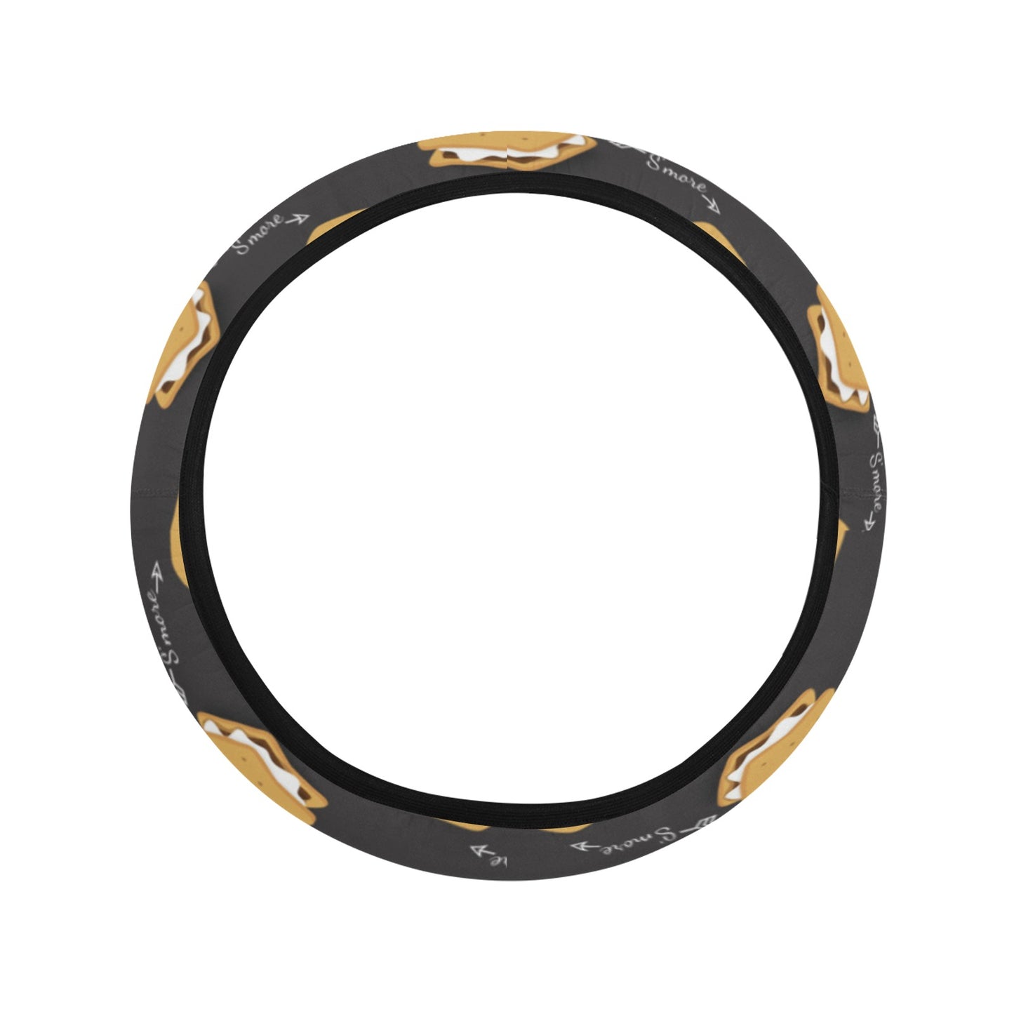 S_Mores Print Design LKS301 Steering Wheel Cover with Elastic Edge