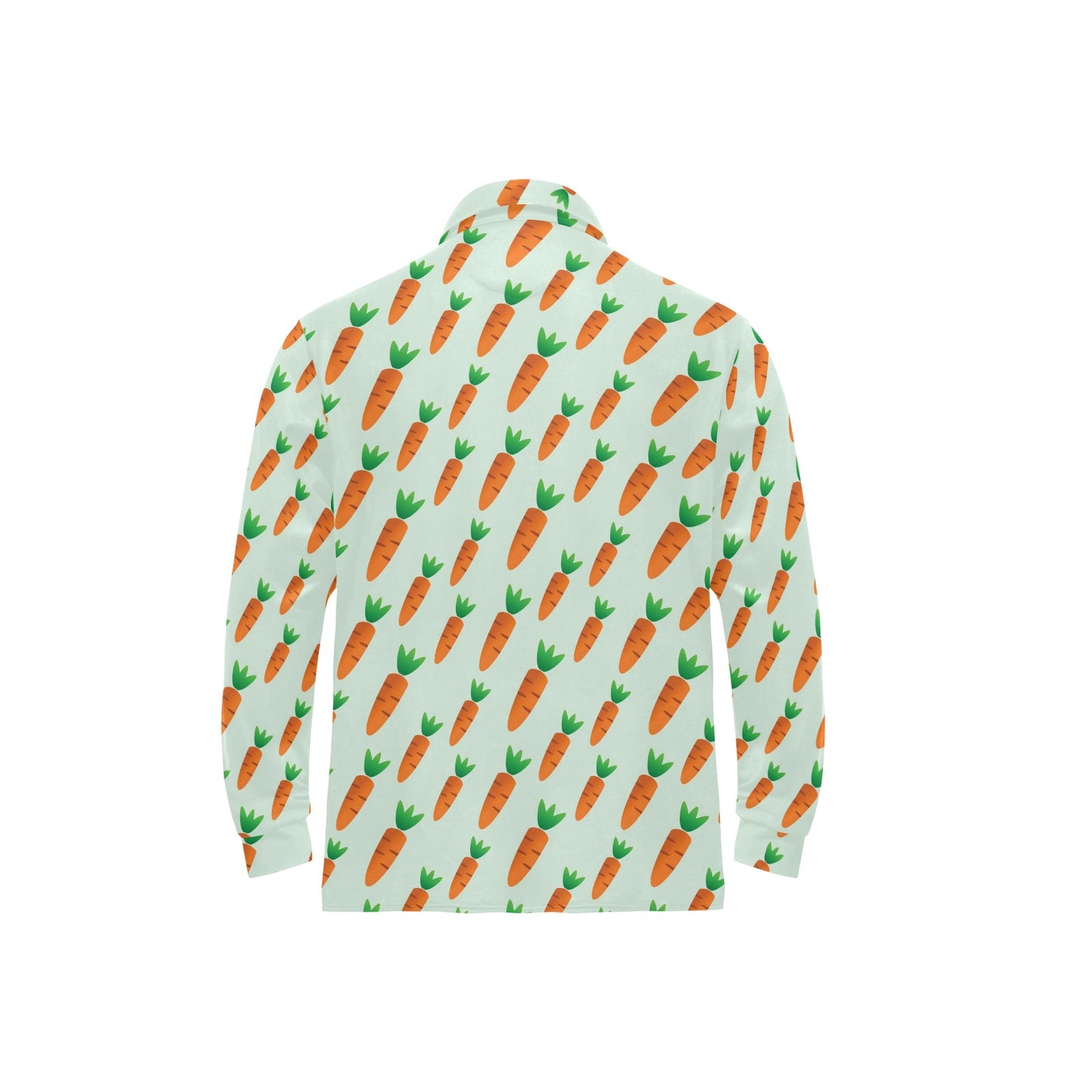 Carrot Pattern Print Design 05 Long Sleeve Polo Shirt For Men's