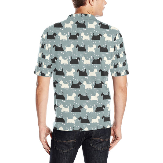 Scottish Terriers Print Design LKS301 Men Polo Shirt