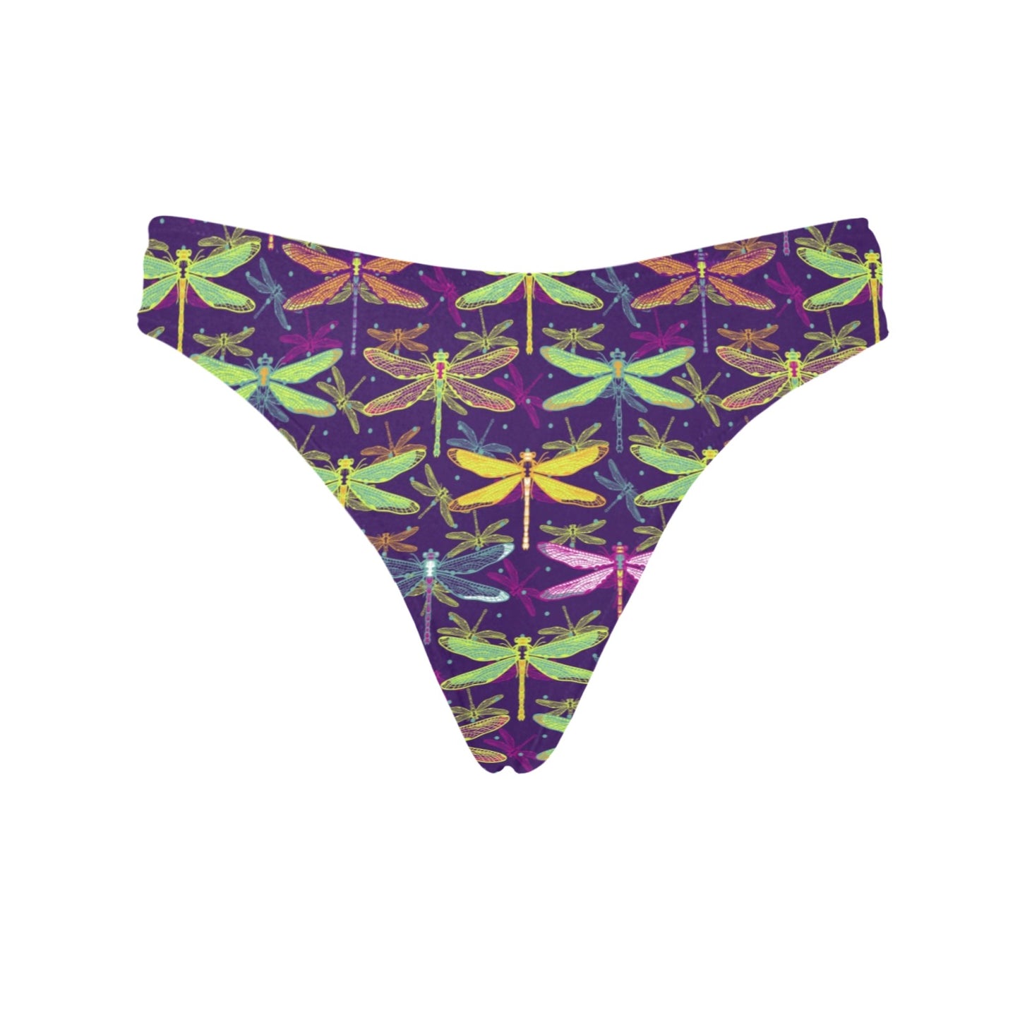 Dragonfly Neon Color Print Pattern Women's Thongs