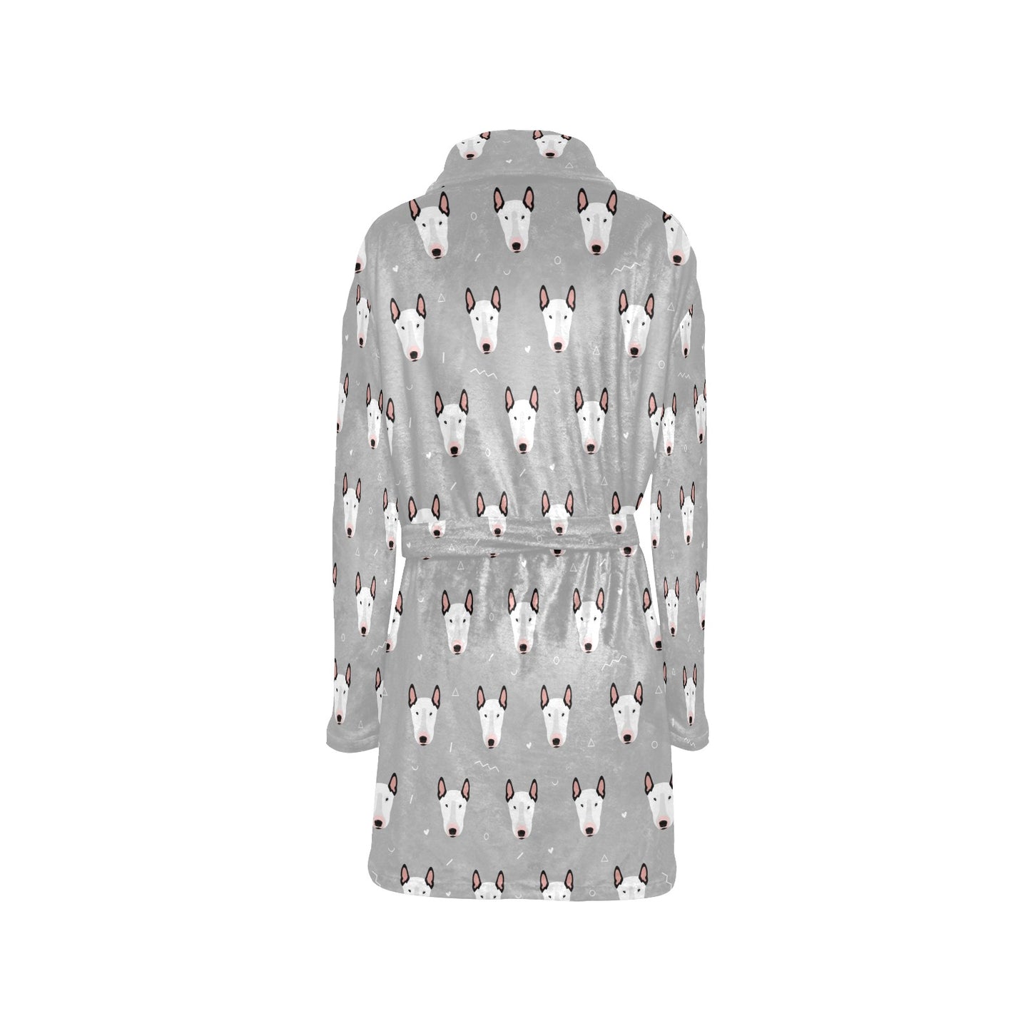 Bull Terrier Head Print Pattern Women's Fleece Robe