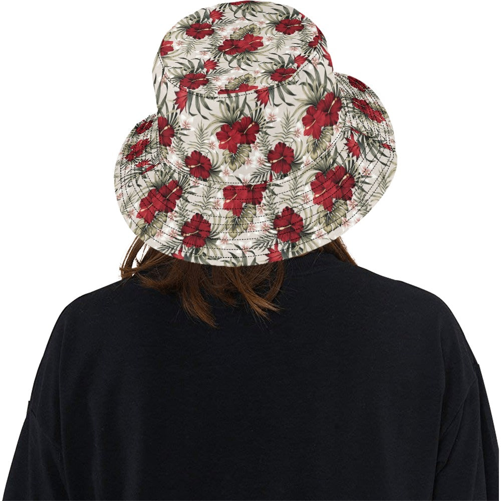 Hibiscus Print Design LKS3011 Unisex Bucket Hat