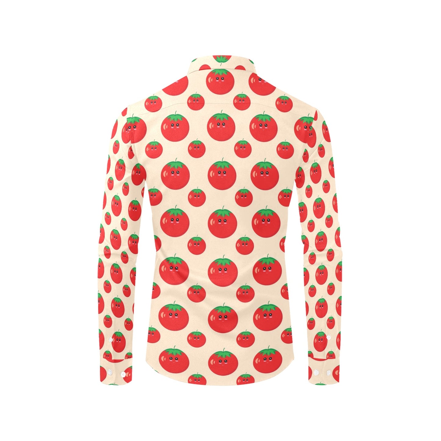 Tomato Print Design LKS308 Men's Long Sleeve Dress Shirt