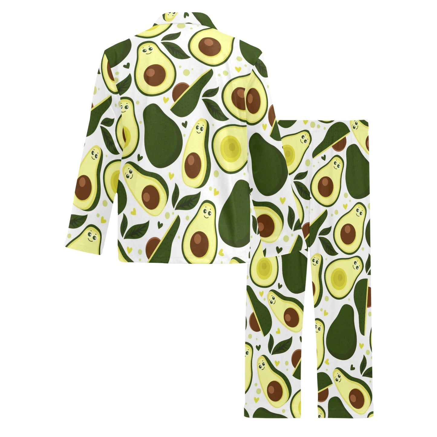 Avocado Pattern Print Design AC06 Men's Long Pajama Set