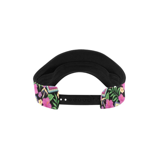 Hibiscus Pink Zigzag Line Pattern Design LKS307 Unisex Sun Visor