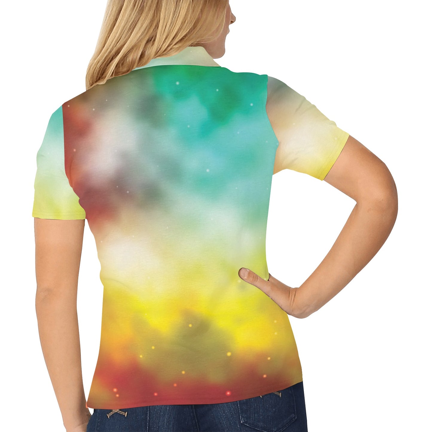Nebula Pattern Print Design A04 Women's Polo Shirt