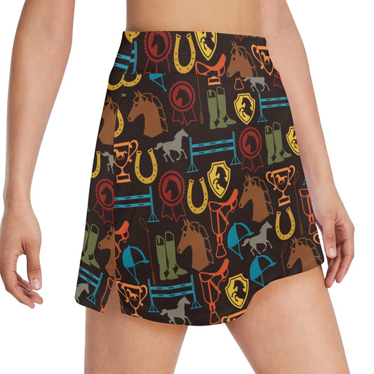 Equestrian Equipment Horse Colorful 17" Golf & Pickleball Skort with Pockets