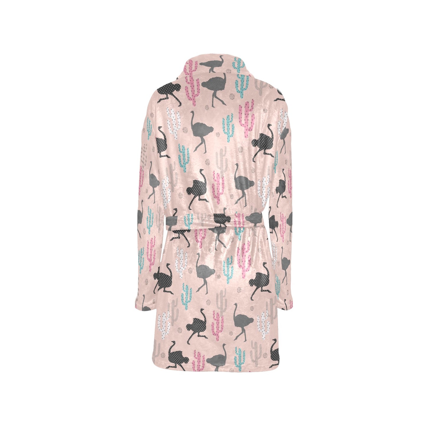 Ostrich Pattern Print Design 03 Women's Fleece Robe