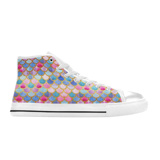 Scales Print Design LKS401 Men's High Top Canvas Shoes