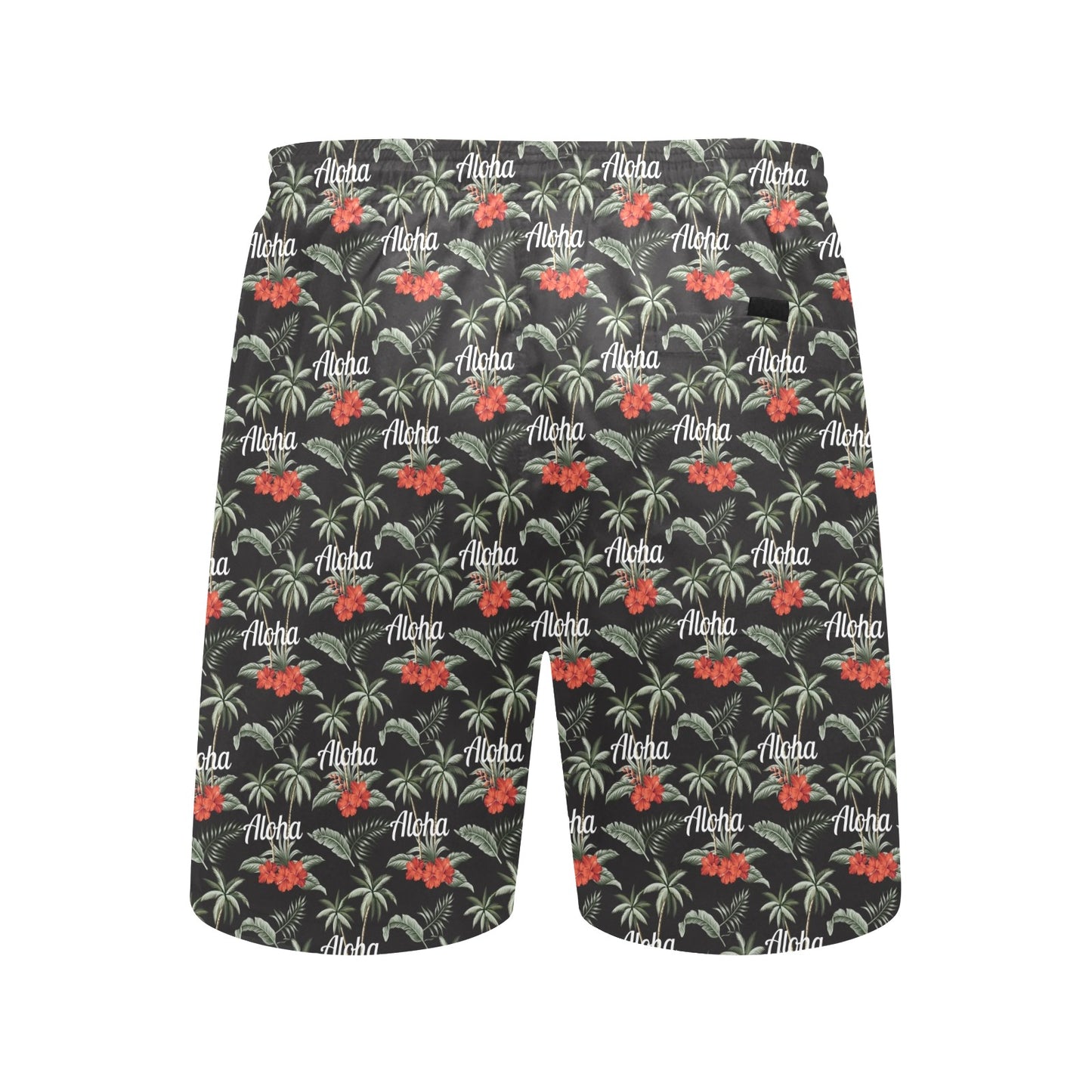 Aloha Palm Tree Design Themed Print Men's Swim Trunks Beach Shorts