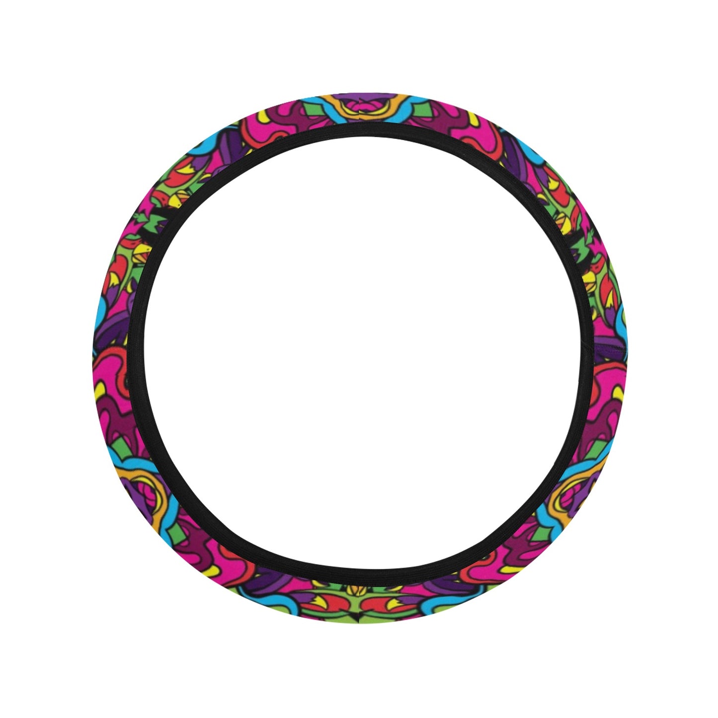 Trippy Print Design LKS303 Steering Wheel Cover with Elastic Edge