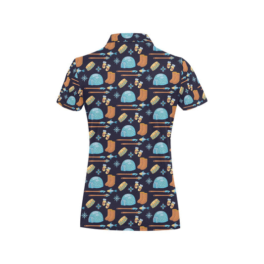 Eskimo Pattern Print Design 02 Women's Polo Shirt