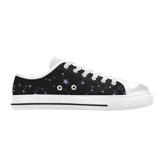 Star Print Design LKS303 Women's White Low Top Shoes