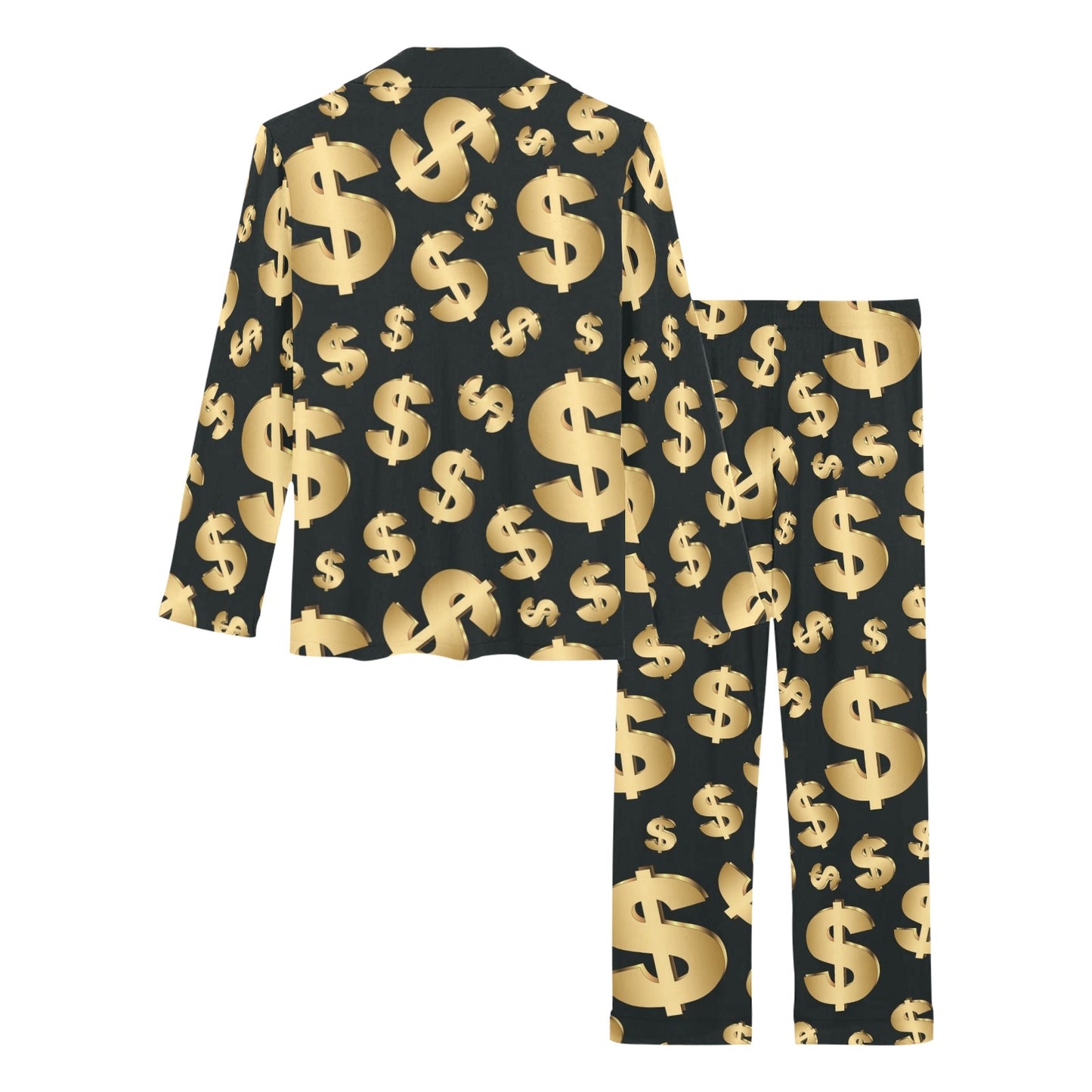 Dollar Pattern Print Design DO04 Women's Long Pajama Set