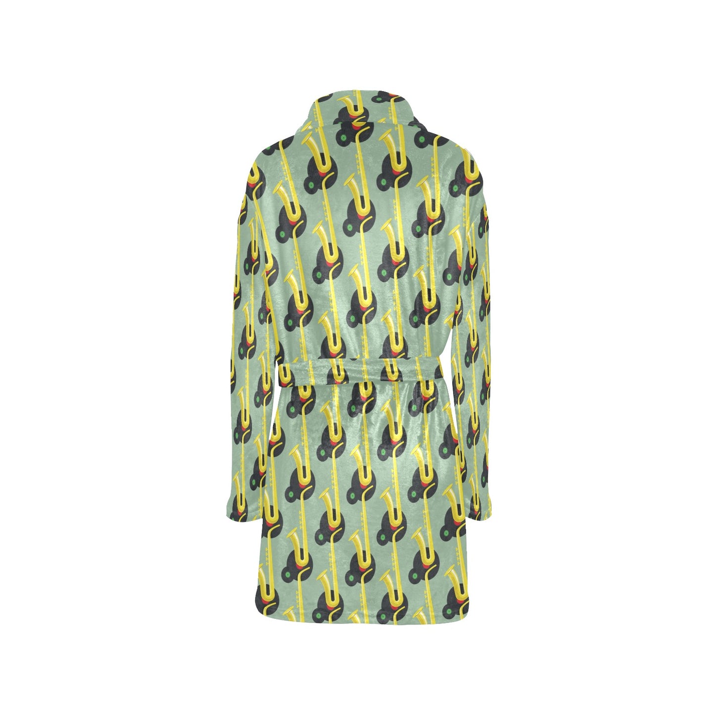 Saxophone Print Design LKS405 Women's Fleece Robe