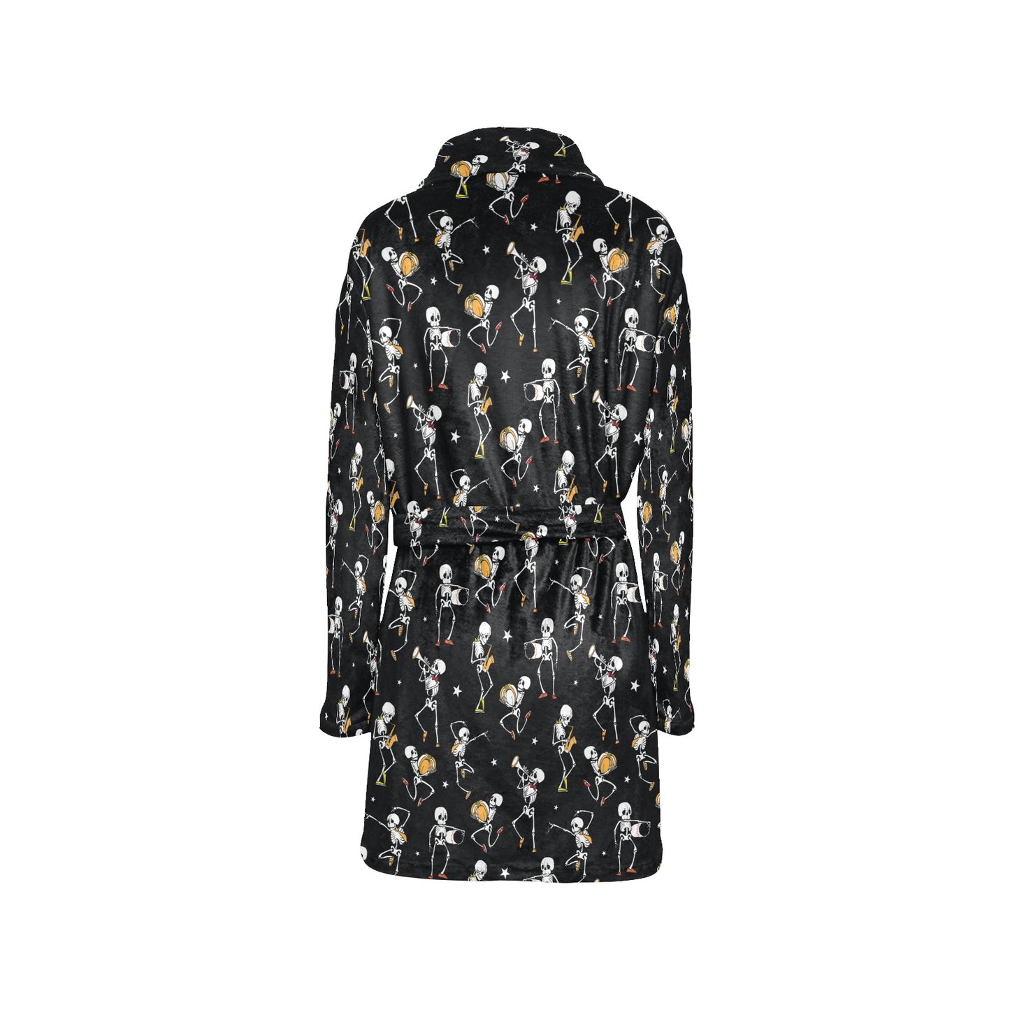 Skeleton Dance Print Women's Fleece Robe