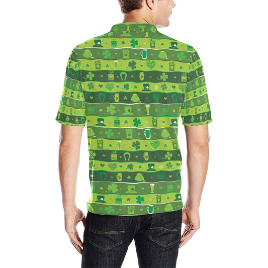 Shamrock Print Design LKS303 Men Polo Shirt