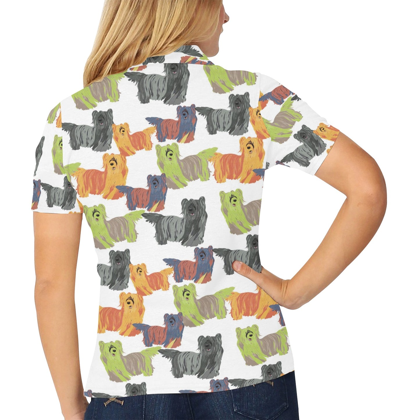 Skye Terriers Print Design LKS301 Women's Polo Shirt