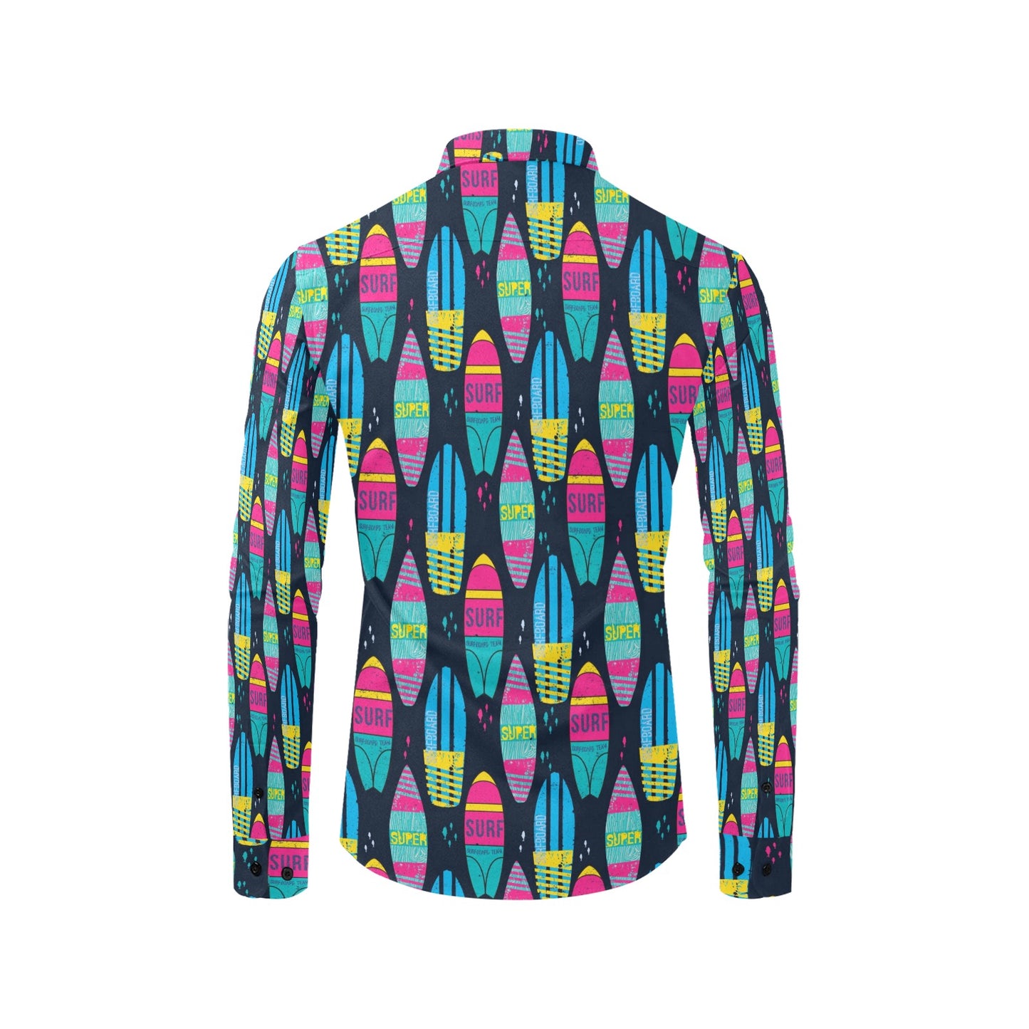 Surfboard Colorful Print Design LKS302 Men's Long Sleeve Dress Shirt