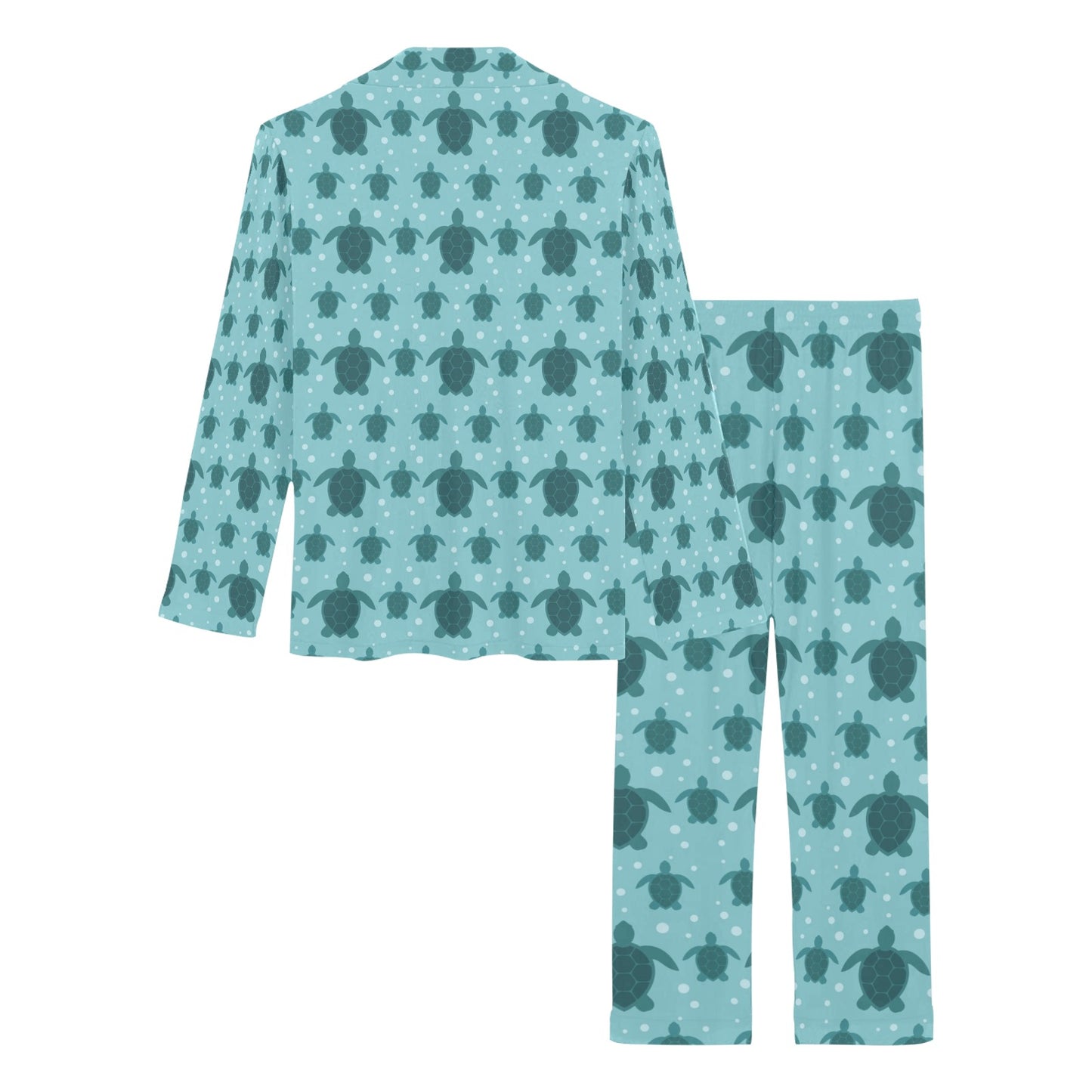 Sea Turtle Print Design LKS305 Women's Long Pajama Set