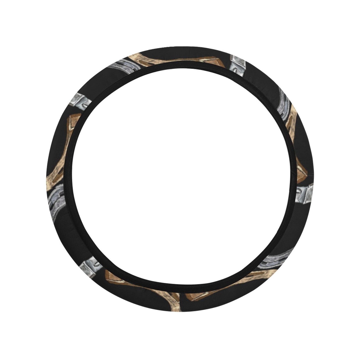 Horseshoe Print Design LKS305 Steering Wheel Cover with Elastic Edge