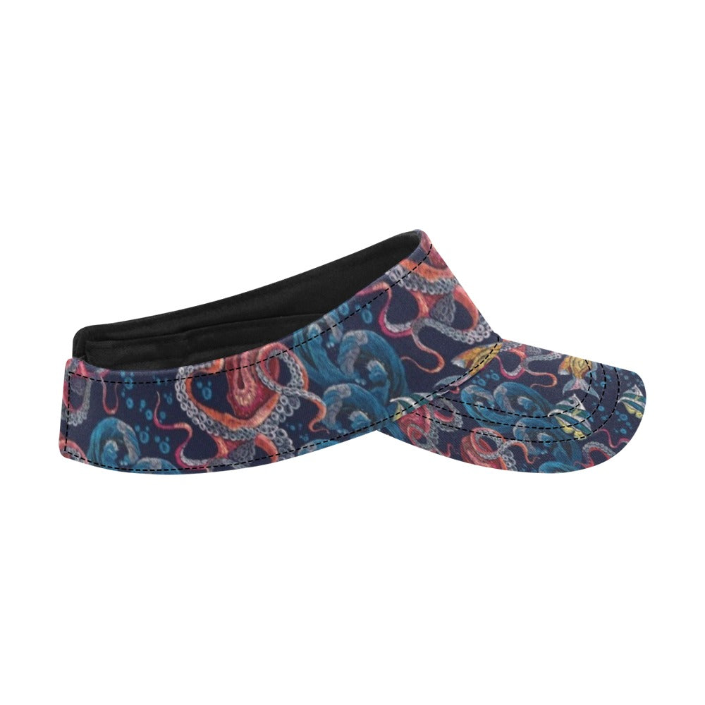 Underwater Giant Squid Print Design LKS302 Unisex Sun Visor