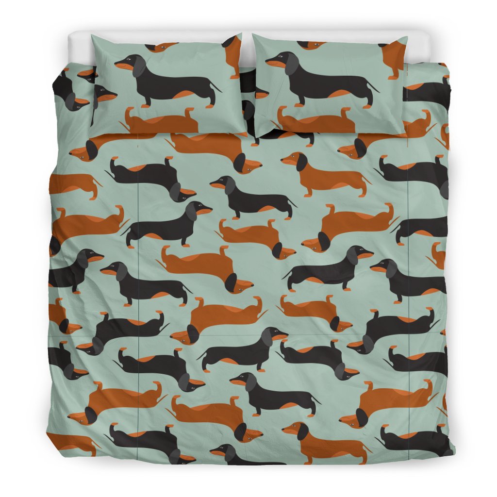 Dachshund Cute Print Pattern Duvet Cover Bedding Set