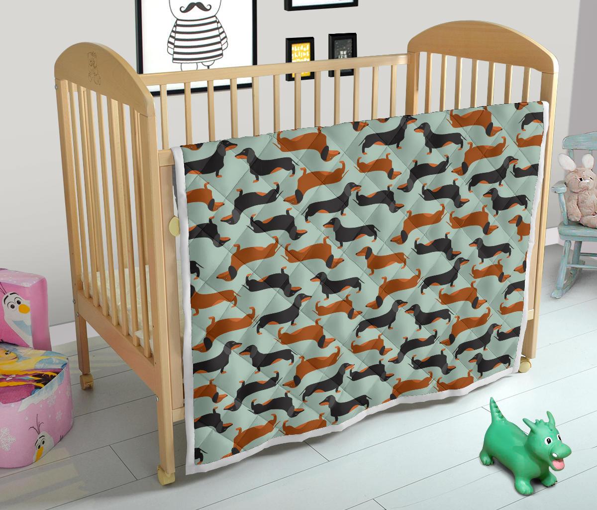 Dachshund Cute Print Pattern Premium Quilt-JTAMIGO.COM
