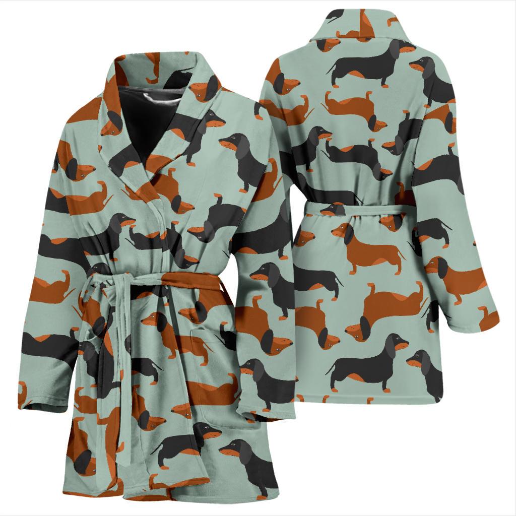 Dachshund Cute Print Pattern Women Bath Robe-JTAMIGO.COM