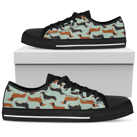 Dachshund Cute Print Pattern Women Low Top Shoes