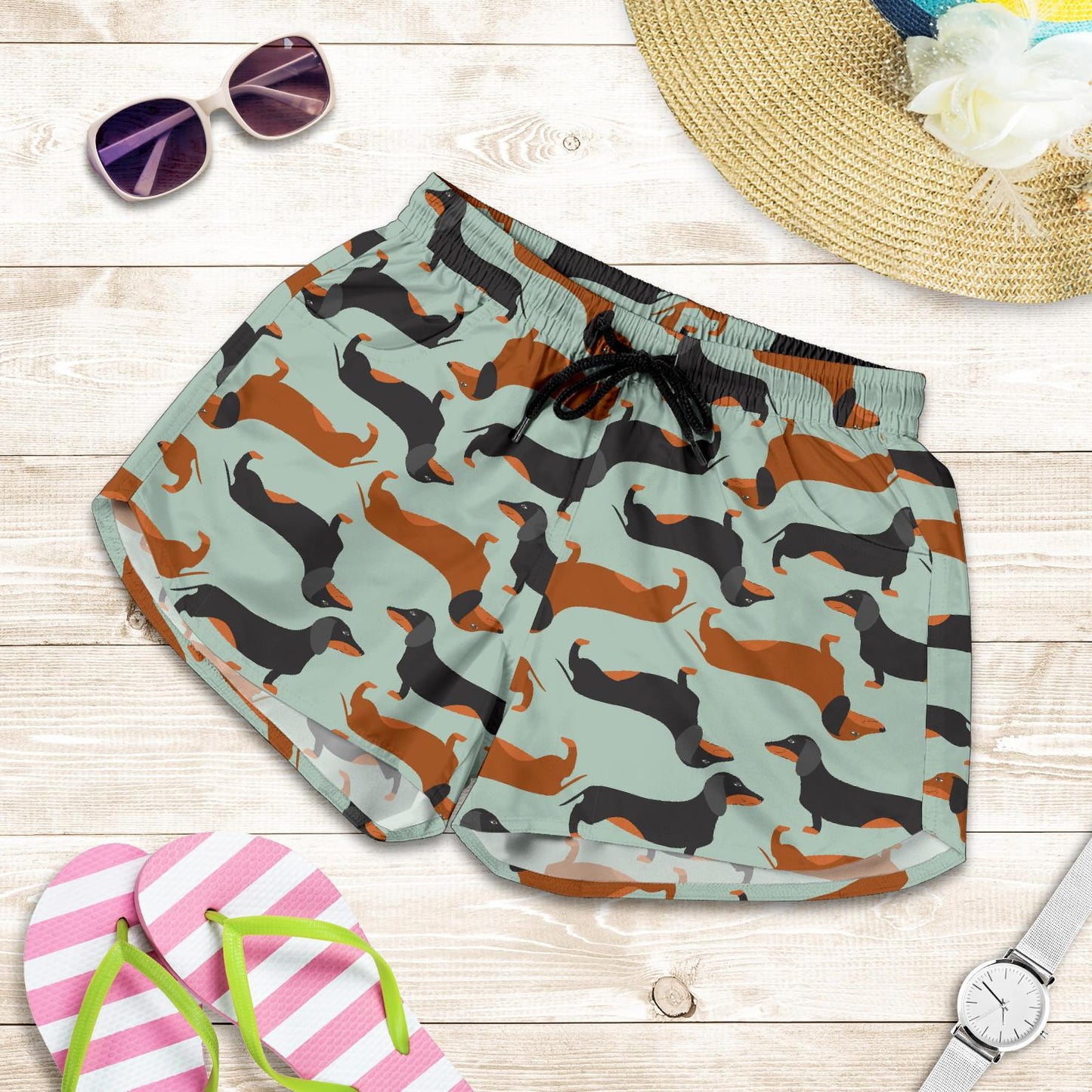 Dachshund Cute Print Pattern Women Shorts-JTAMIGO.COM