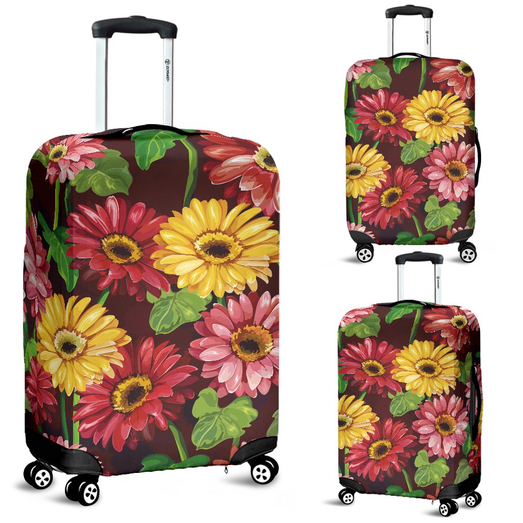 Daisy Gerbera Print Pattern Luggage Cover Protector