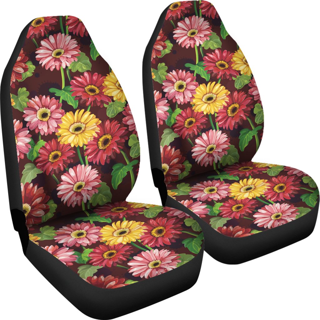 Daisy Gerbera Print Pattern Universal Fit Car Seat Covers