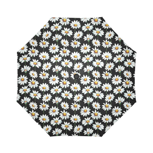 Daisy Print Pattern Automatic Foldable Umbrella