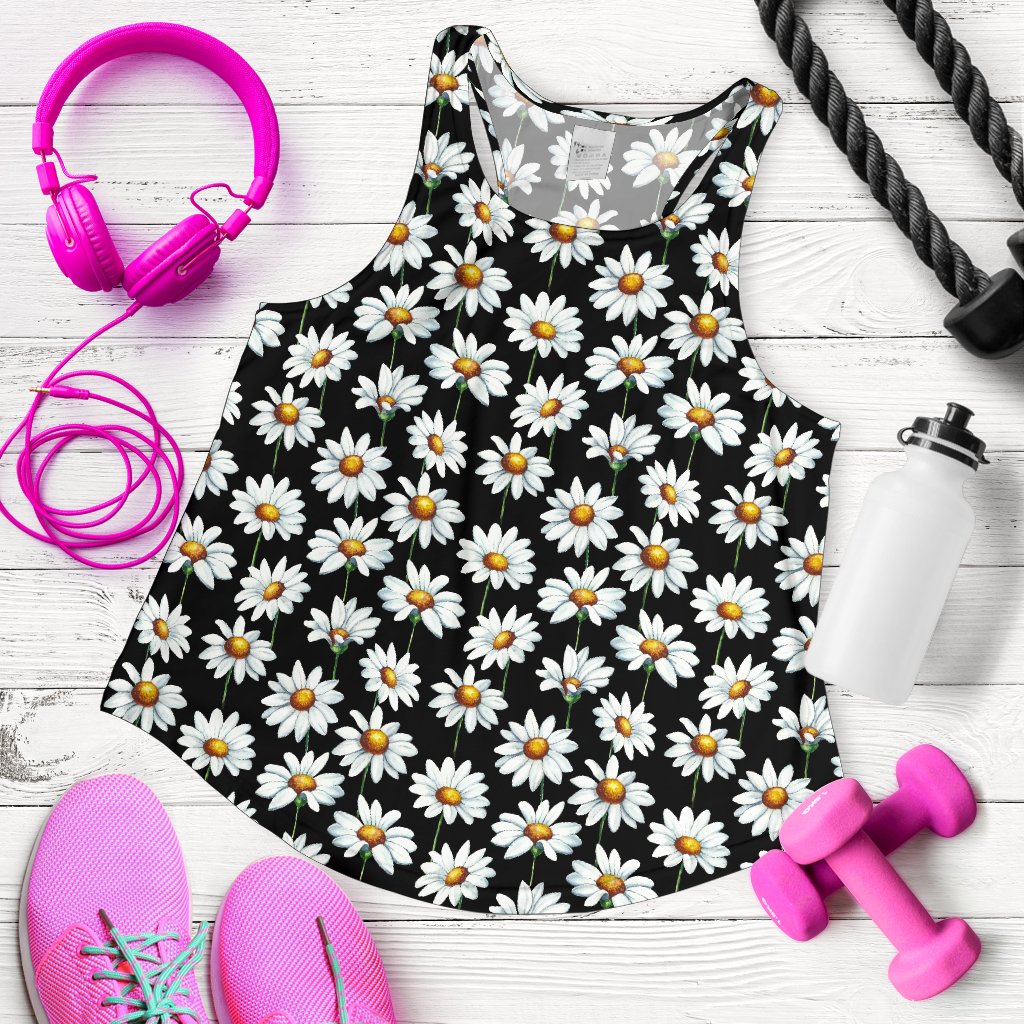 Daisy Print Pattern Women Racerback Tank Top